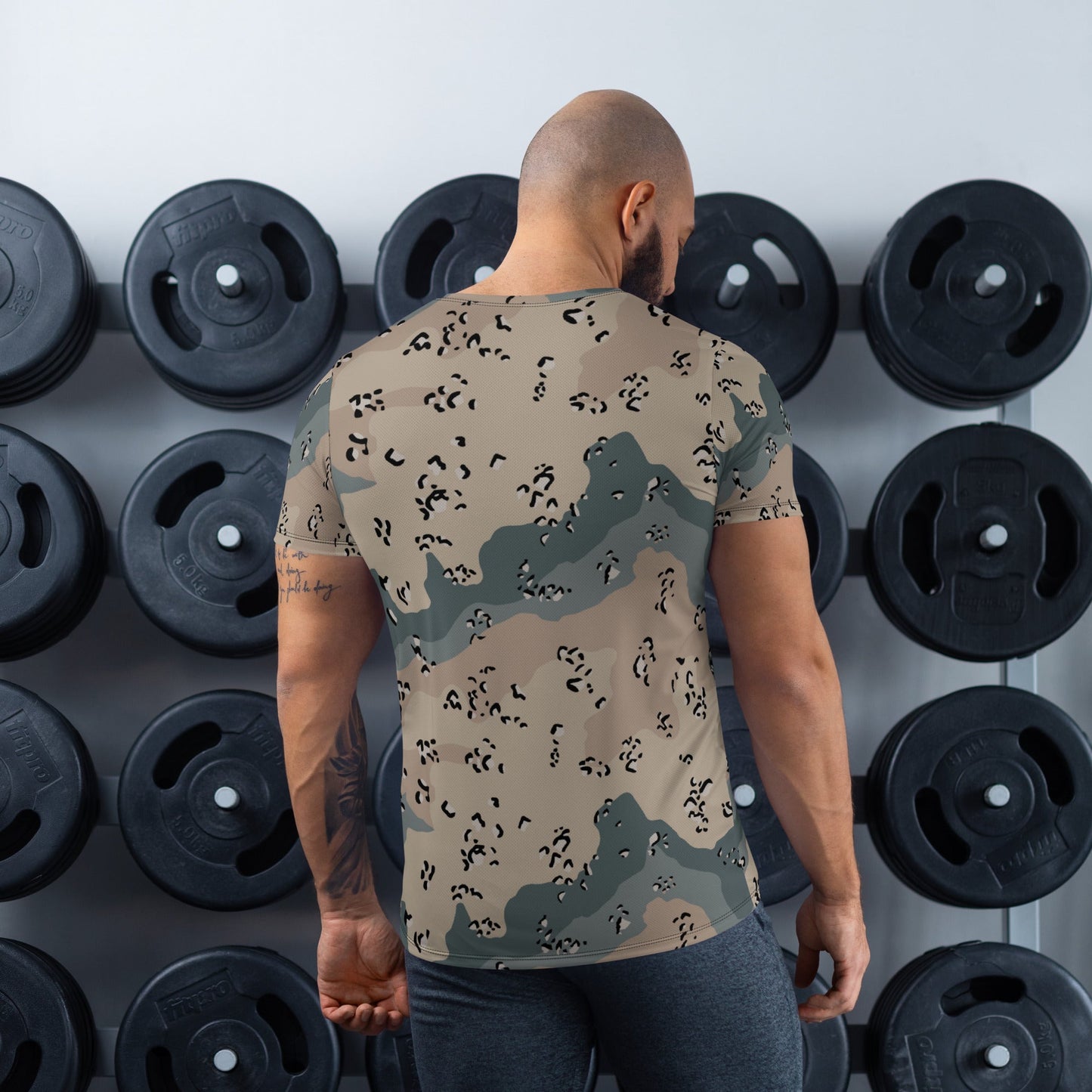 Saudi Chocolate Chip Marines Desert CAMO Mens Athletic T-shirt - T-Shirts