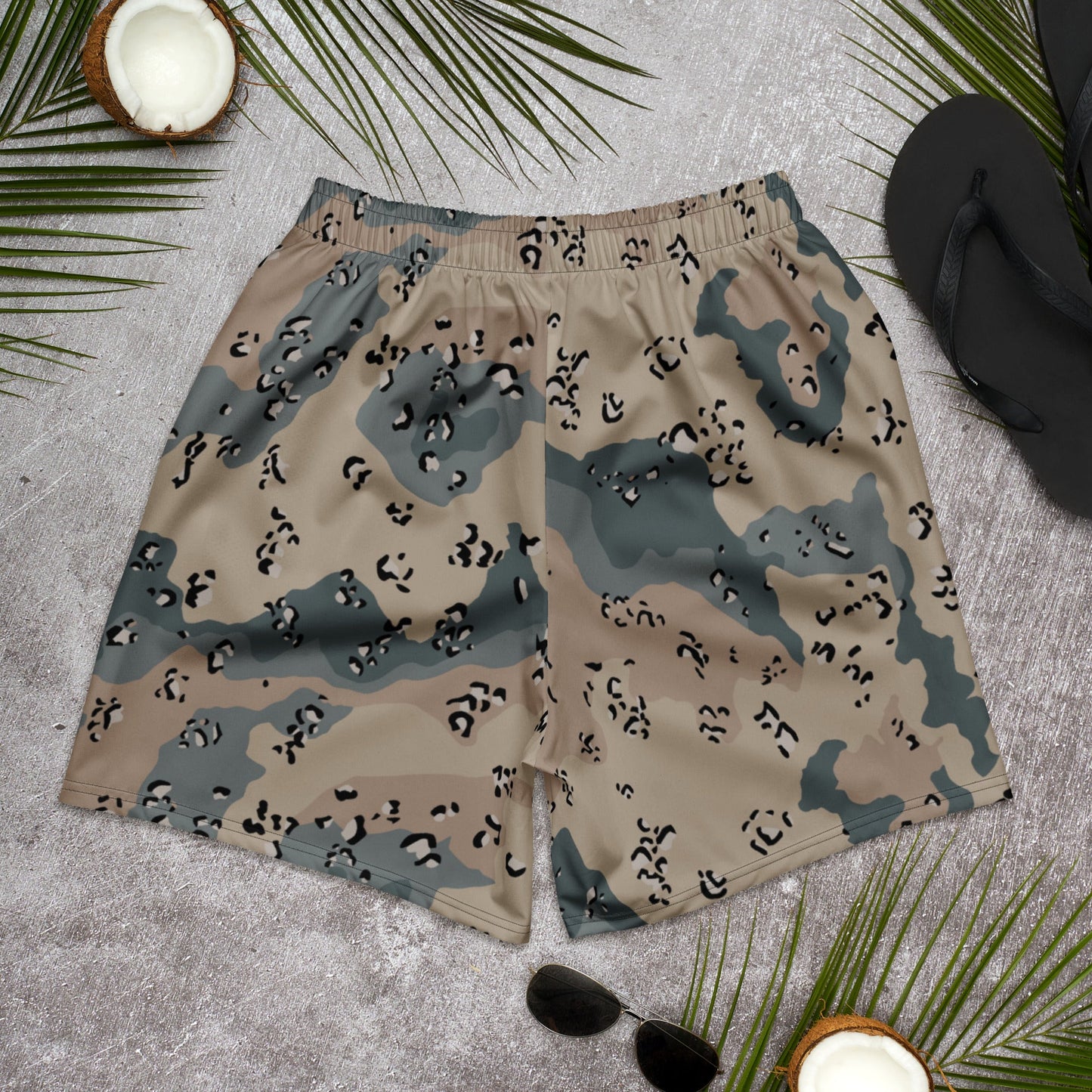 Saudi Chocolate Chip Marines Desert CAMO Unisex Athletic Long Shorts