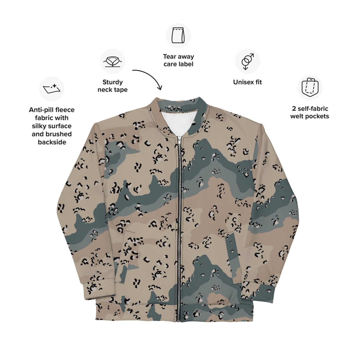 Saudi Chocolate Chip Marines Desert CAMO Unisex Bomber Jacket - Jackets