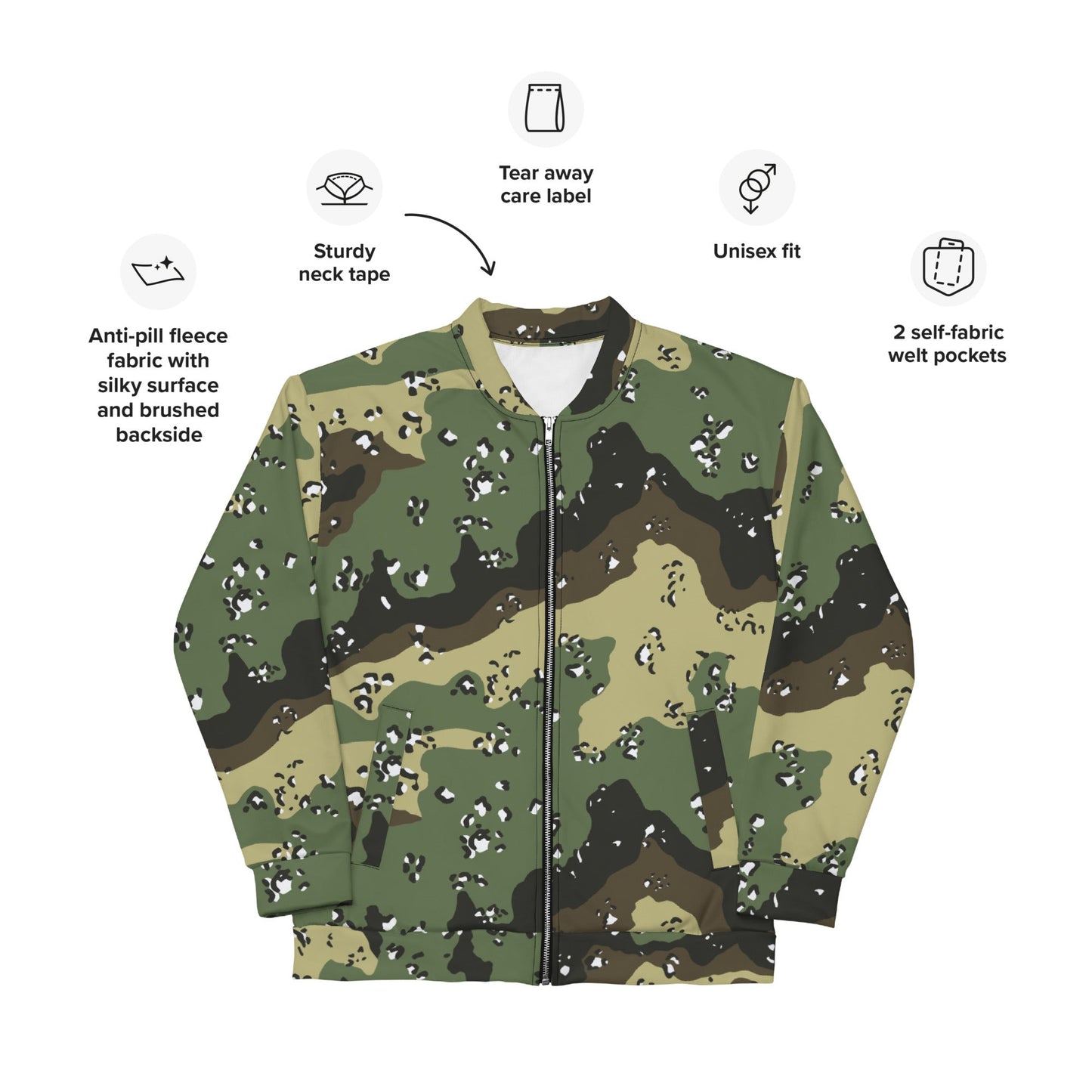 Saudi Chocolate Chip Marsh CAMO Unisex Bomber Jacket - Jackets