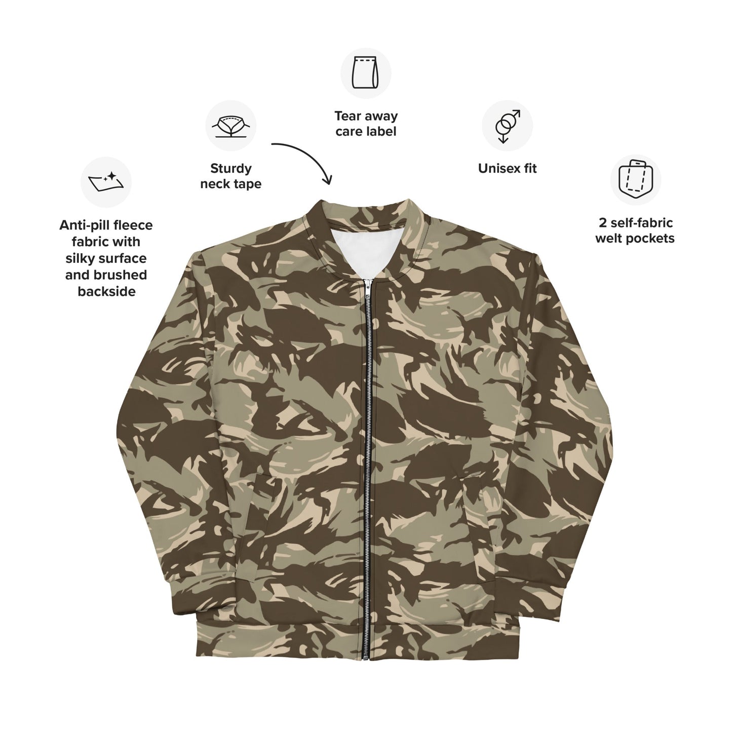 Saudi DPM Desert CAMO Unisex Bomber Jacket - Jackets