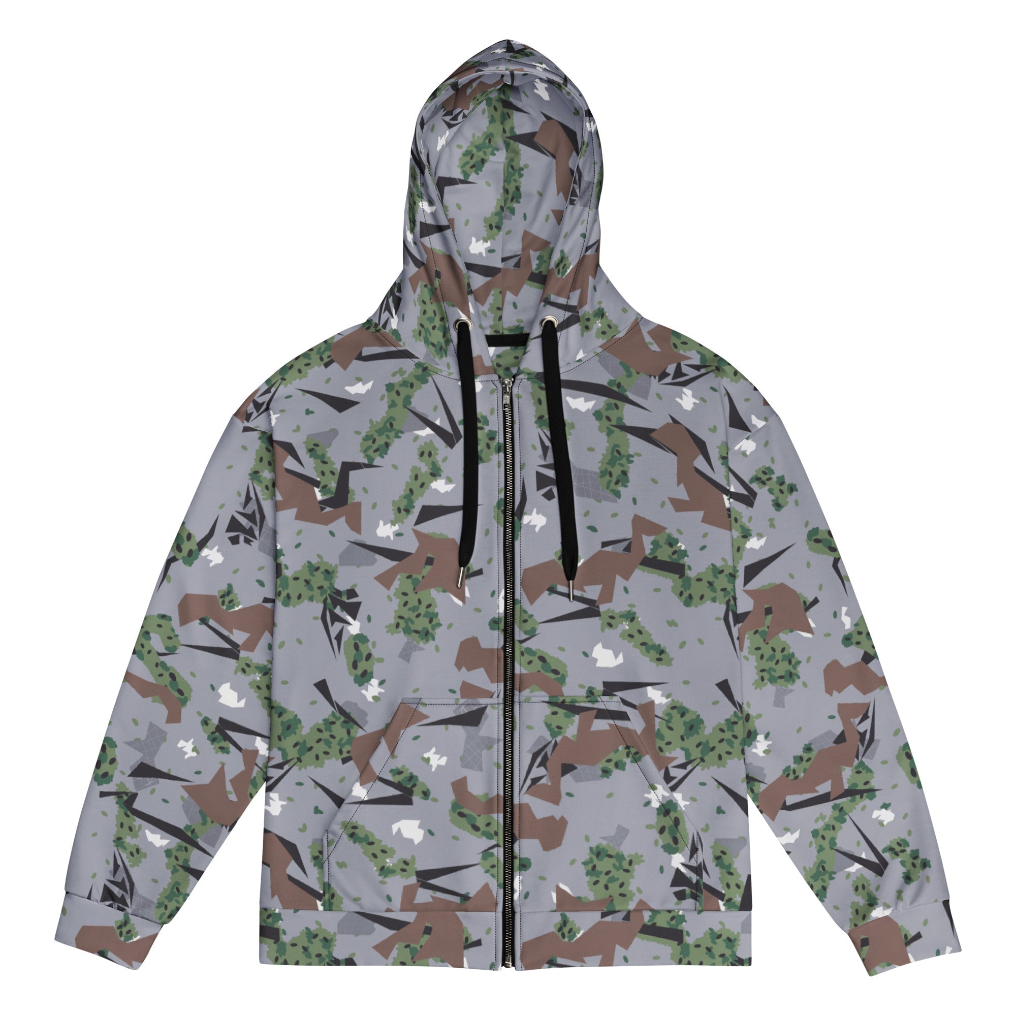 トップス BELVET Camo Zip Hoodie CAMO HQ - Serbian Montenegro Karst Mountain CAMO Unisex Zip Hoodie