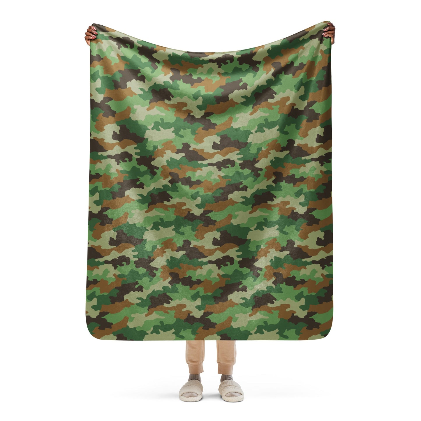 Serbian Oak Leaf Woodland CAMO Sherpa blanket - 50″×60″ - Blanket