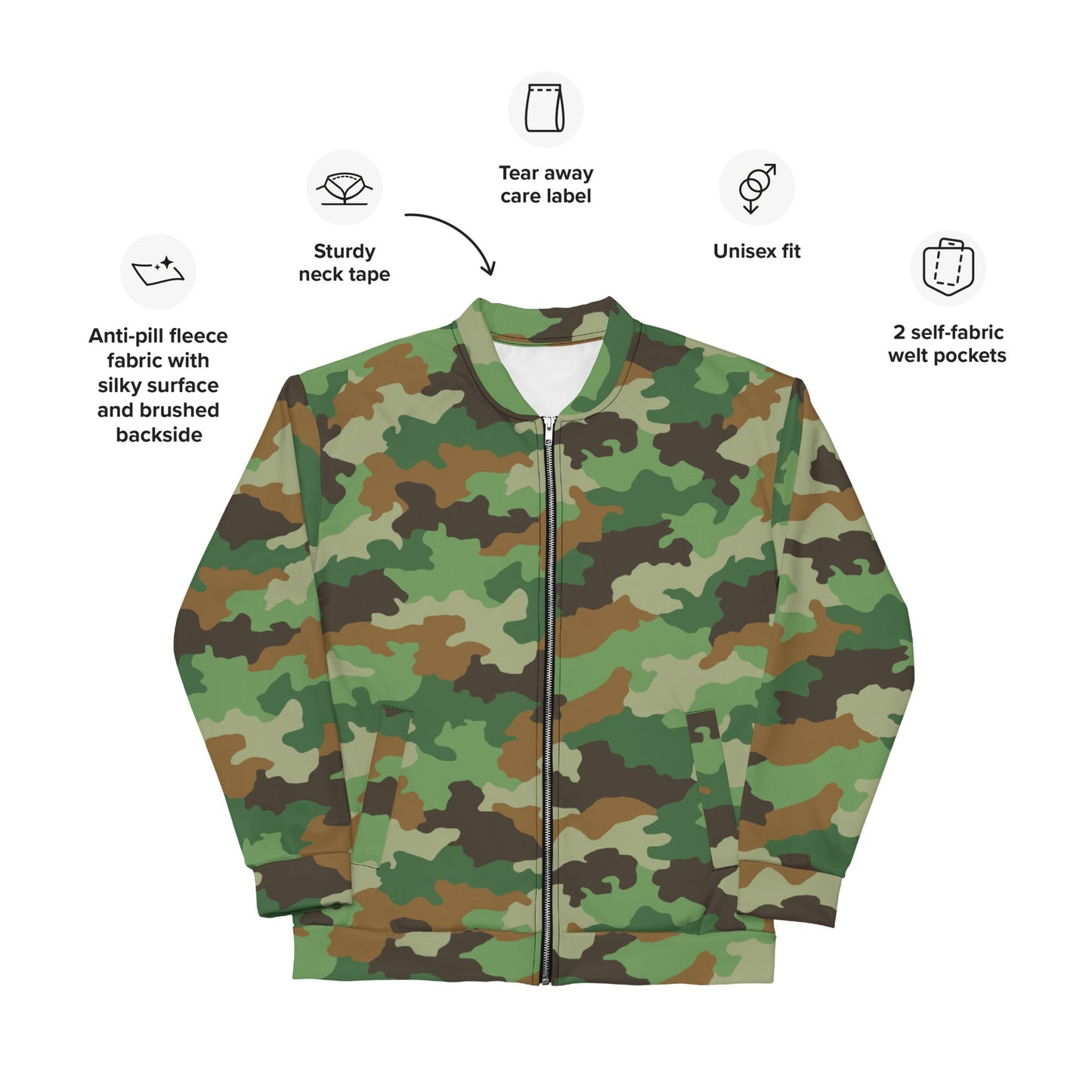 Serbian Oak Leaf Woodland CAMO Unisex Bomber Jacket - Jackets