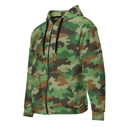 Serbian Oak Leaf Woodland CAMO Unisex zip hoodie - Zip Hoodies