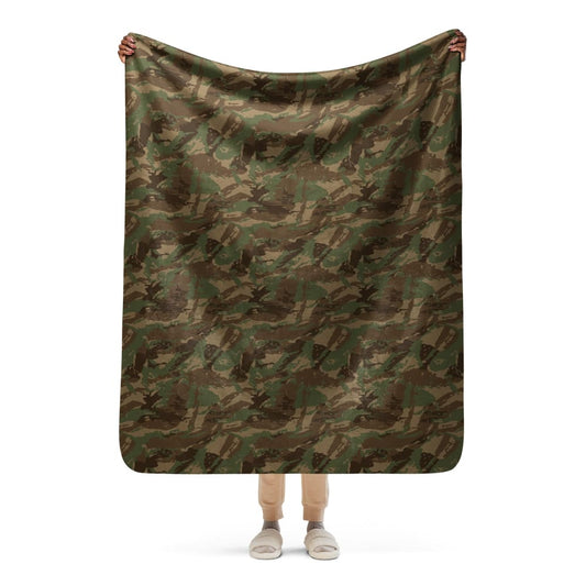 South African Defense Force (SADF) 32 Battalion Winter CAMO Sherpa blanket - 50″×60″