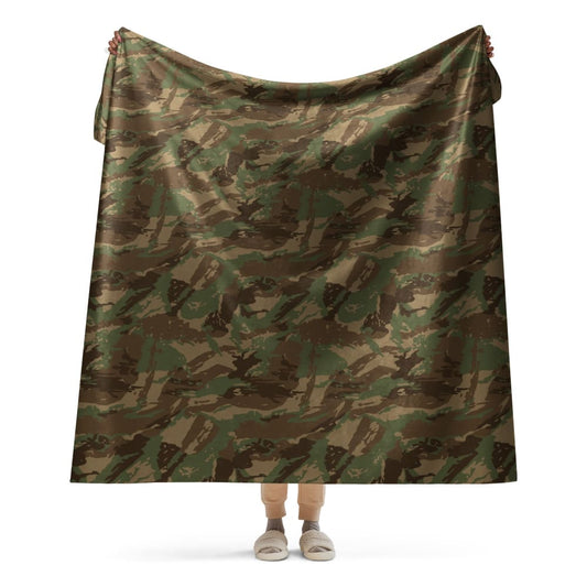 South African Defense Force (SADF) 32 Battalion Winter CAMO Sherpa blanket - 60″×80″
