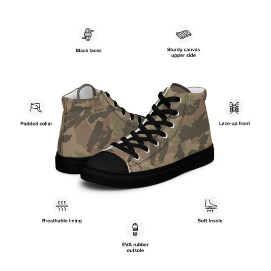 South African Railway Police CAMO Mens High-Top Canvas Shoes