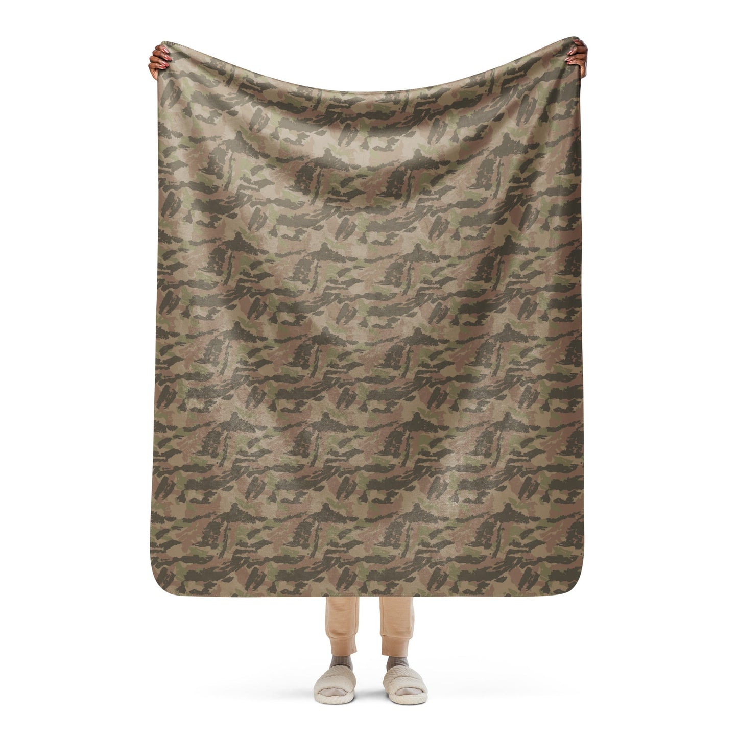 South African Railway Police CAMO Sherpa Blanket - 50″×60″