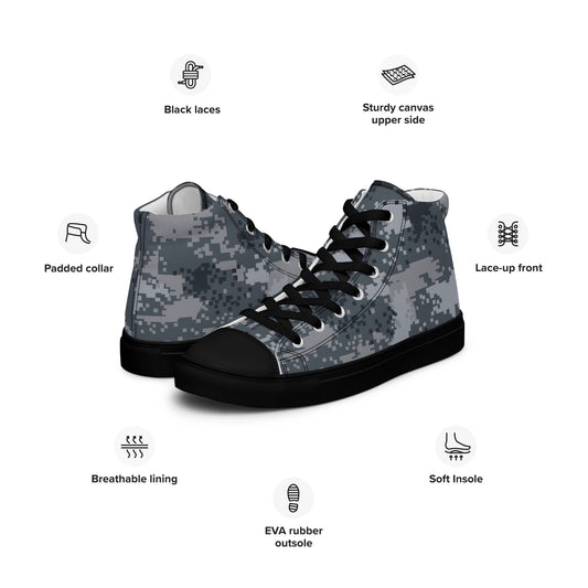 South Korean ROK Digital Salvage & Rescue CAMO Mens high top canvas shoes - High Top Canvas Shoes