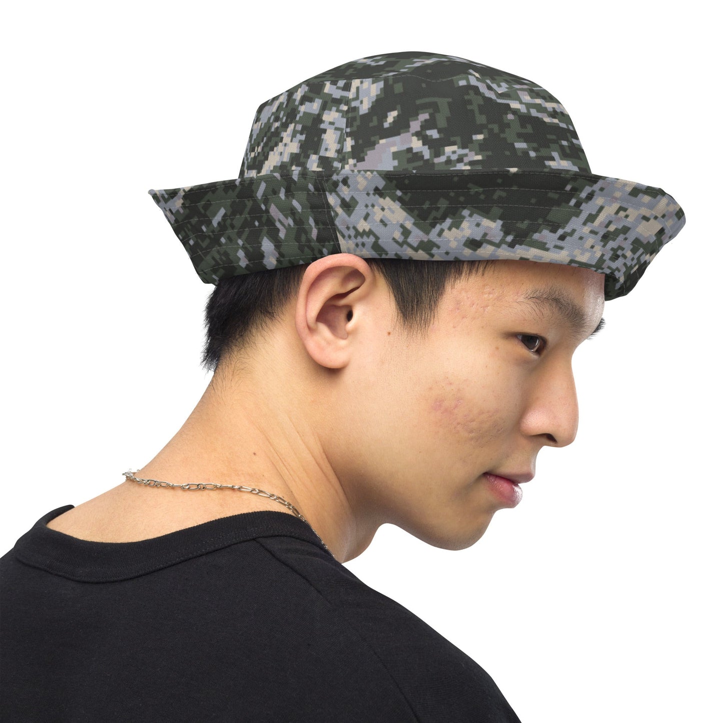 South Korean ROK Digital Tiger Stripe CAMO Reversible bucket hat - Bucket Hats