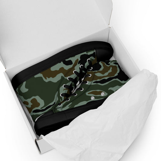 South Korean ROK Noodle Swirl CAMO Mens high top canvas shoes - High Top Canvas Shoes