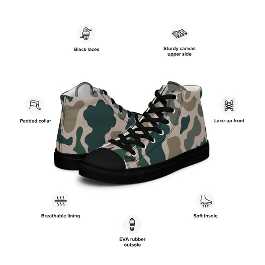 South Vietnamese ARVN Duck Hunter Beo Gam CAMO Mens high top canvas shoes - High Top Canvas Shoes