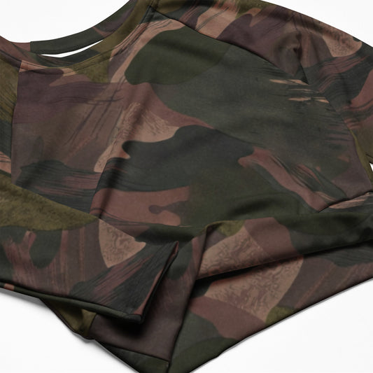 South Vietnamese DPM ARVN Airborne Brushstroke CAMO Womens Long-Sleeve Crop Top