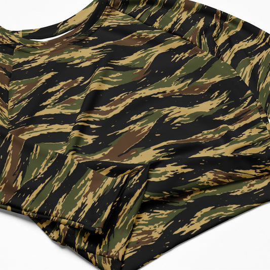 South Vietnamese Early War Tiger Stripe CAMO Womens Long-Sleeve Crop Top
