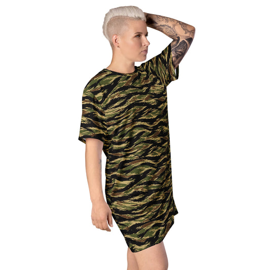 South Vietnamese Early War Tiger Stripe CAMO Womens T-Shirt Dress