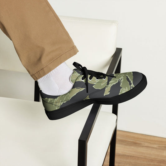 South Vietnamese Sea Wave Tiger Stripe CAMO Mens Lace-Up Canvas Shoes - Lace-up