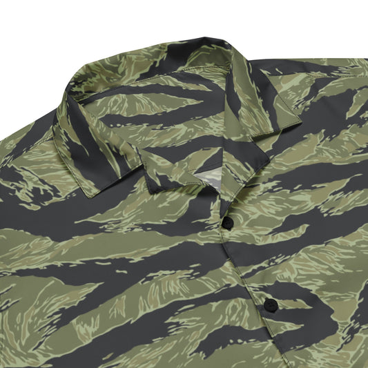 South Vietnamese Sea Wave Tiger Stripe CAMO Unisex Short-Sleeve Button Shirt