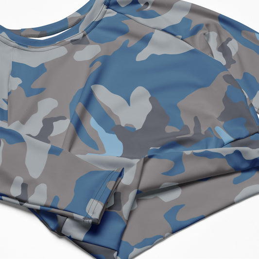 Stalker Clear Sky Video Game CAMO Womens Long-Sleeve Crop Top