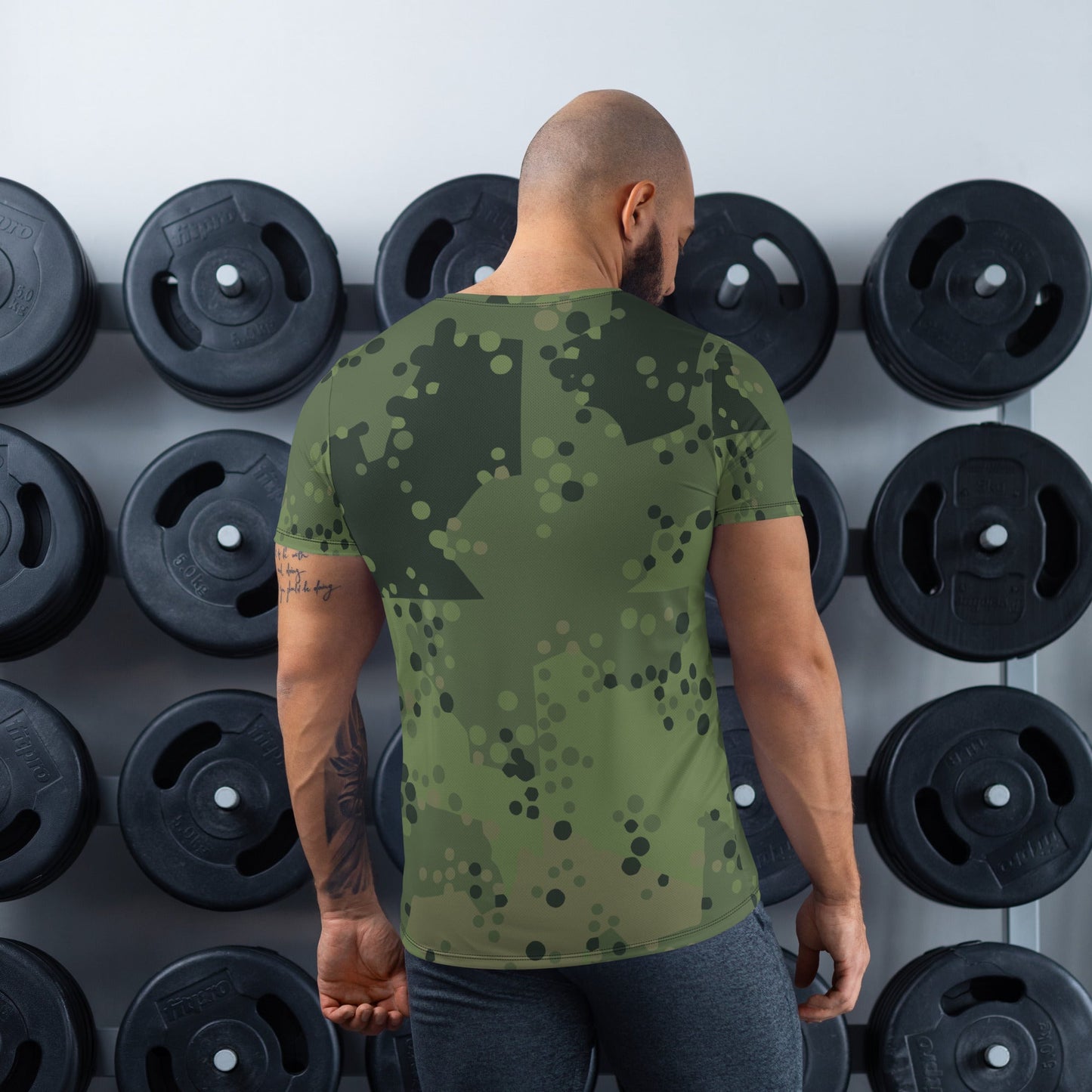 Swedish Barracuda Woodland CAMO Mens Athletic T-shirt - T-Shirts