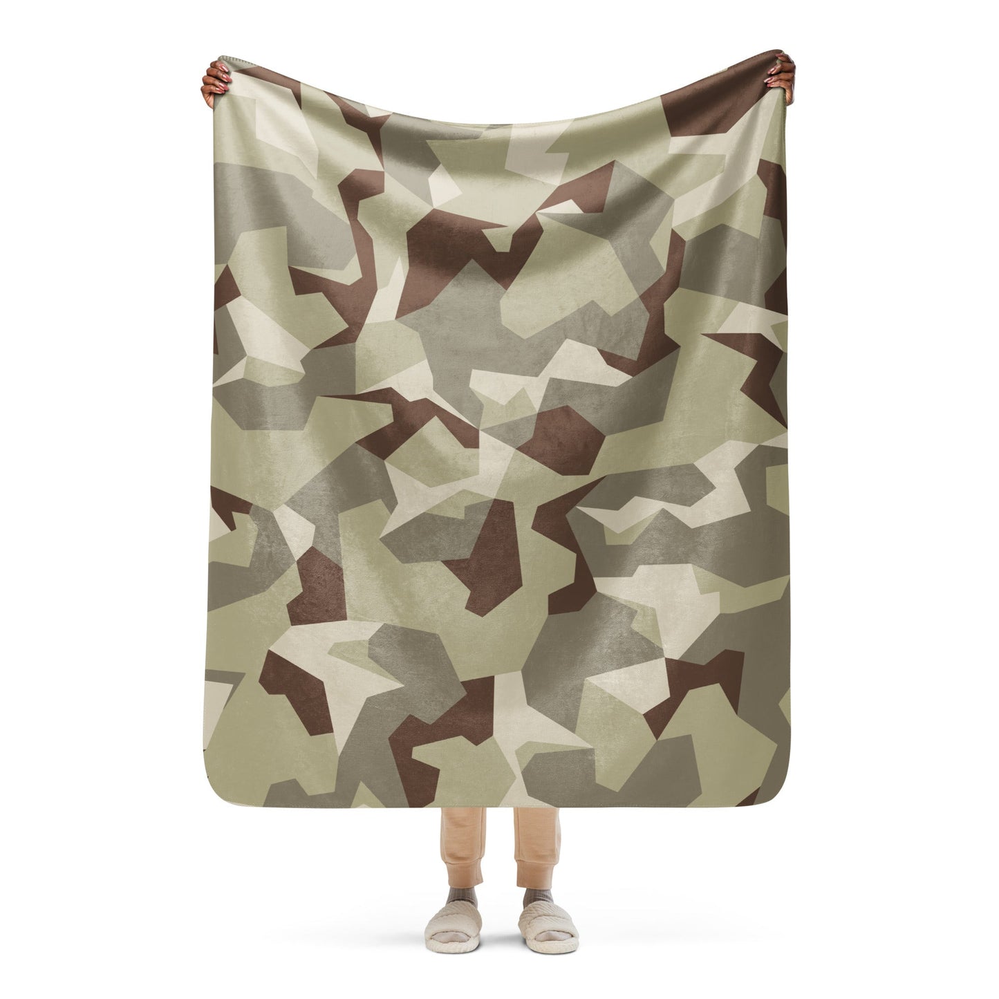Swedish M90 Desert CAMO Sherpa blanket - 50″×60″ - Blanket