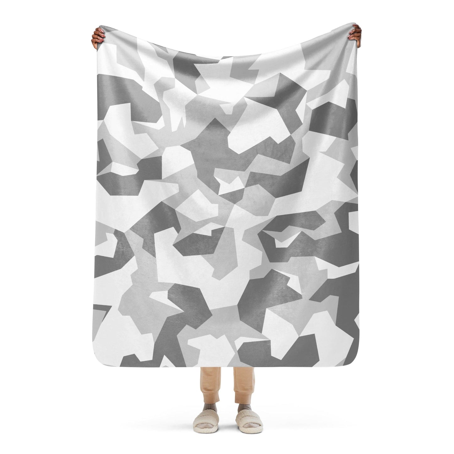 Swedish M90 Snow CAMO Sherpa blanket - 50″×60″ - Blankets