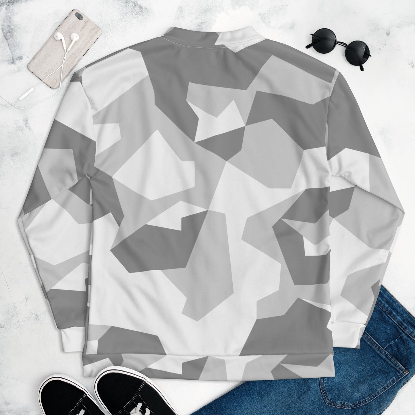 Swedish M90 Snow CAMO Unisex Bomber Jacket - Jackets