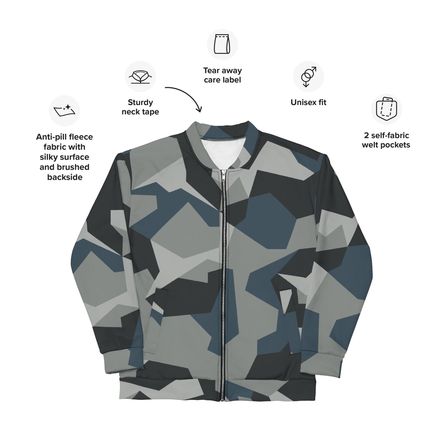 Swedish M90 Urban CAMO Unisex Bomber Jacket - Jackets