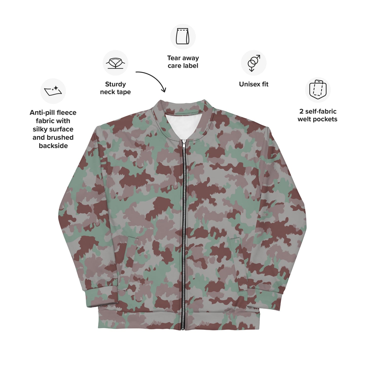 Swiss TAZ 90 CAMO Unisex Bomber Jacket - Jackets
