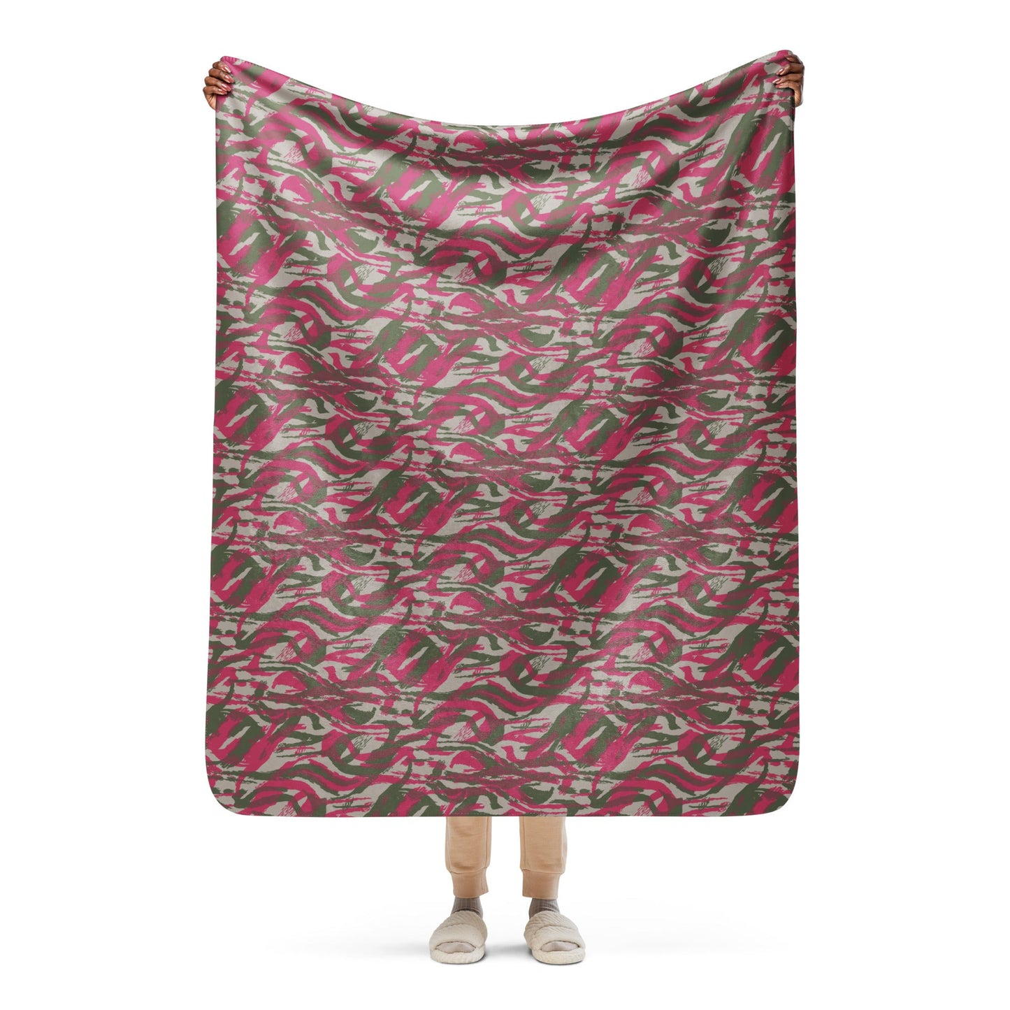 Syrian Lizard Red CAMO Sherpa blanket - 50″×60″ - Blankets