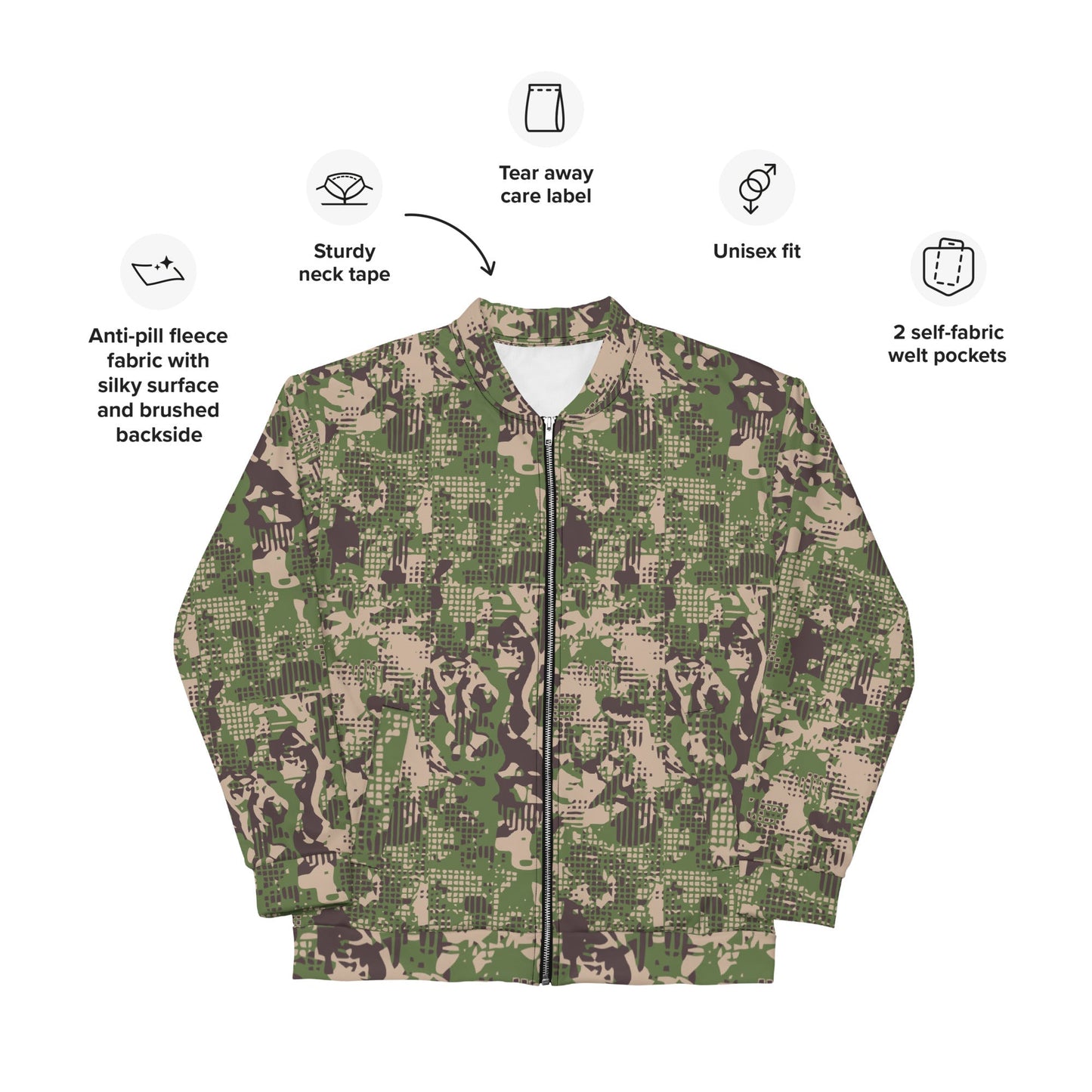 Ukrainian Predator CAMO Unisex Bomber Jacket - Jackets