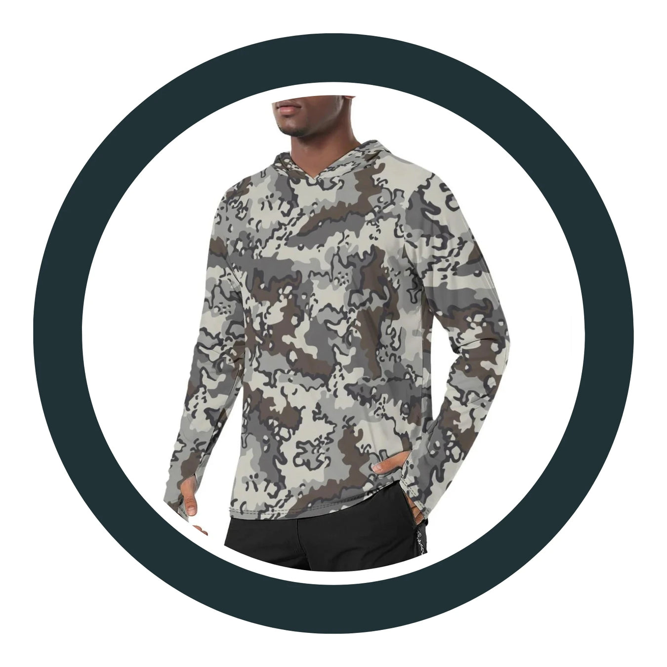 CAMO Men’s Sunscreen Sports Hoodie With Thumb Holes