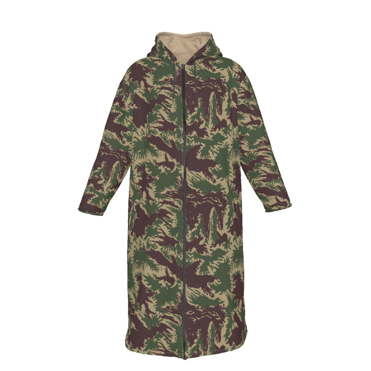 South Vietnamese Starburst CAMO Men's Sherpa Zip Up Long Coat