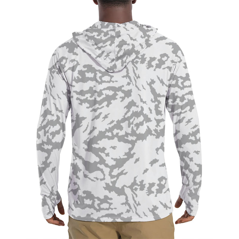 Barvikha Snow Russian CAMO Mens Sunscreen Sports Hoodie With Thumb Holes