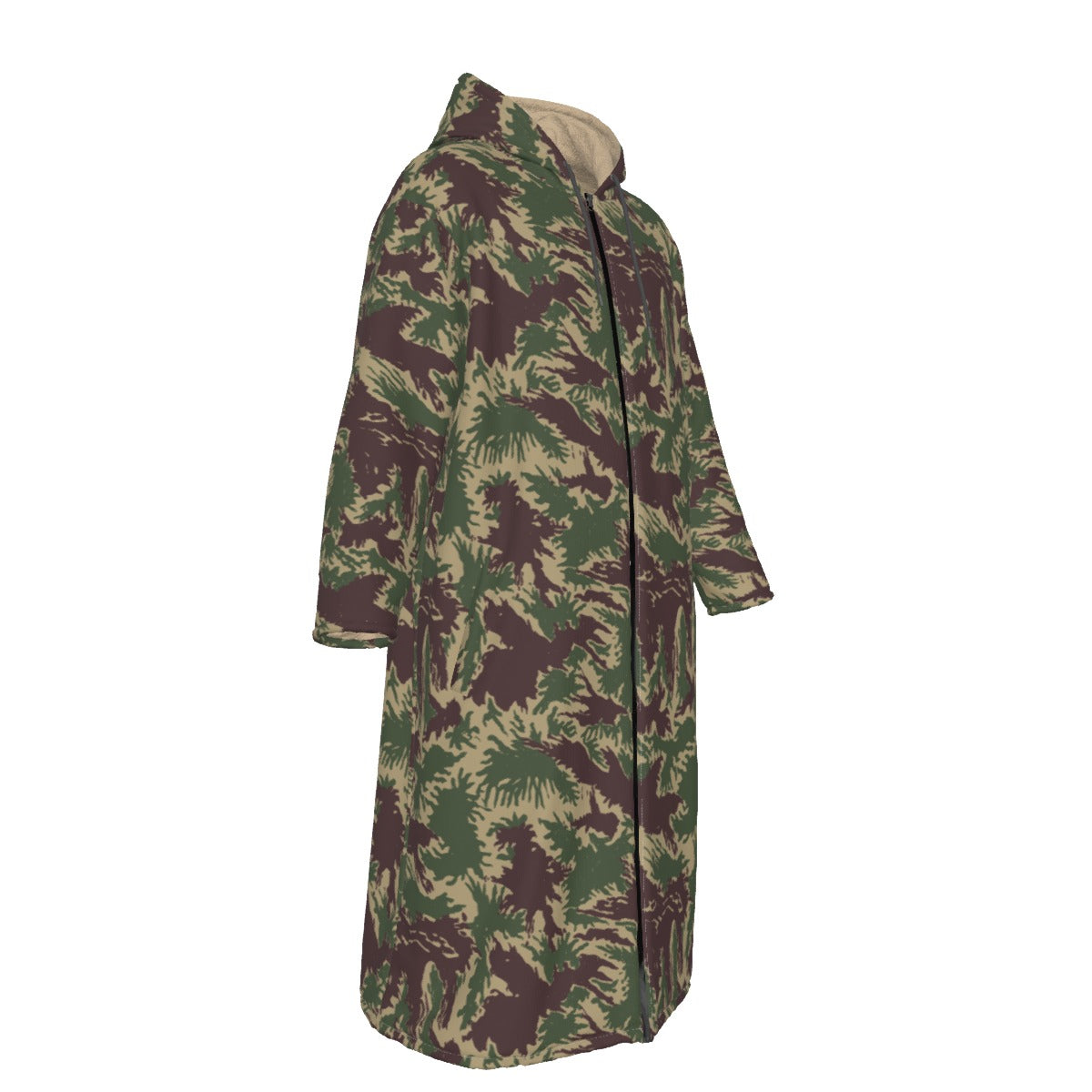 South Vietnamese Starburst CAMO Men's Sherpa Zip Up Long Coat