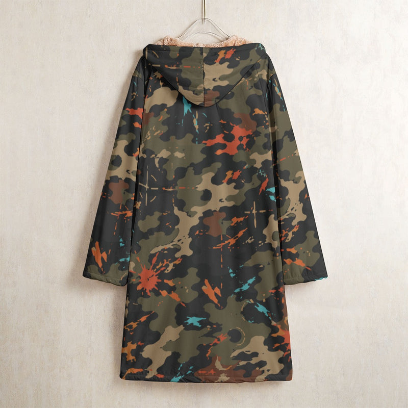 Friendly Fire Team Kill CAMO Men's Horn Button Long Fleece Coat