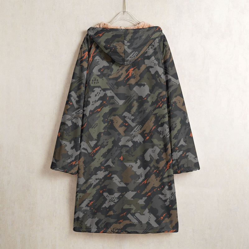 Jager Built by Fire Signature CAMO Men's Horn Button Long Fleece Coat