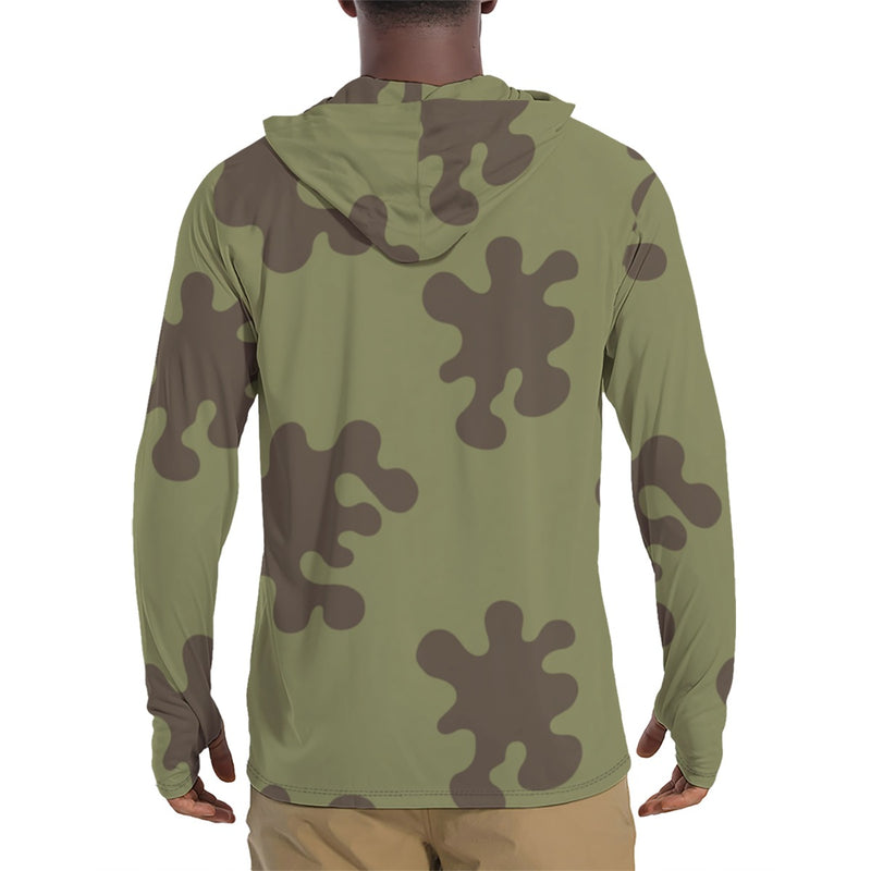 Eastern Bloc Amoeba Spot Heritage CAMO Mens Sunscreen Sports Hoodie With Thumb Holes