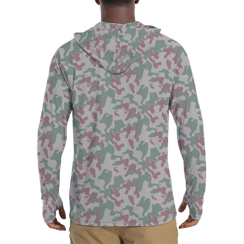 Amoeba Lithuanian Woodland CAMO Mens Sunscreen Sports Hoodie With Thumb Holes