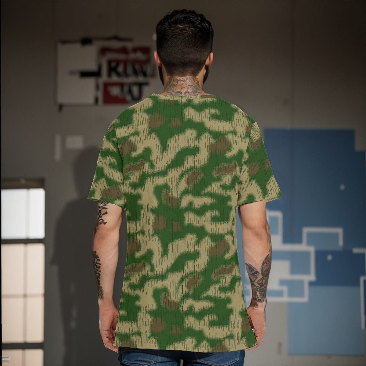 German WW2 Sumpfmuster Marsh CAMO Men's 100% Cotton T-Shirt