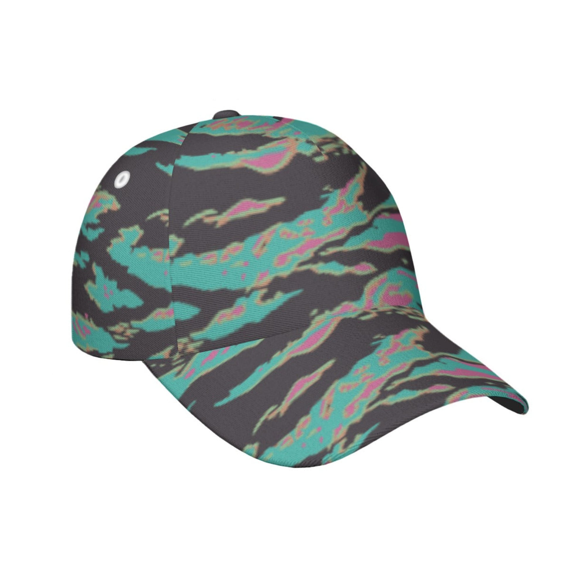 Miami Tiger Stripe CAMO Snapback Ball Cap - U / White