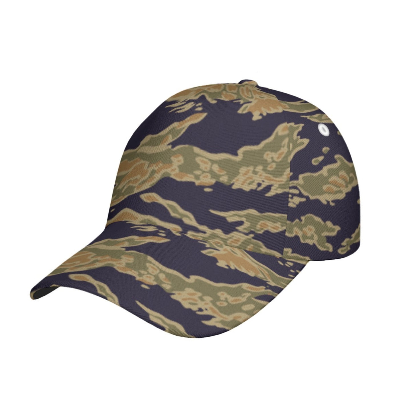 American Tiger Stripe Special Forces Advisor Gold CAMO Snapback Ball Cap - U / White