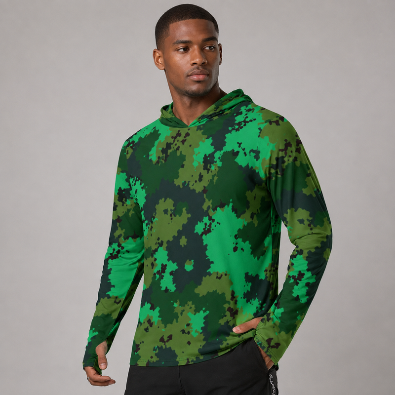 Carnival Reaper Tactical CAMO Mens Sunscreen Sports Hoodie With Thumb Holes