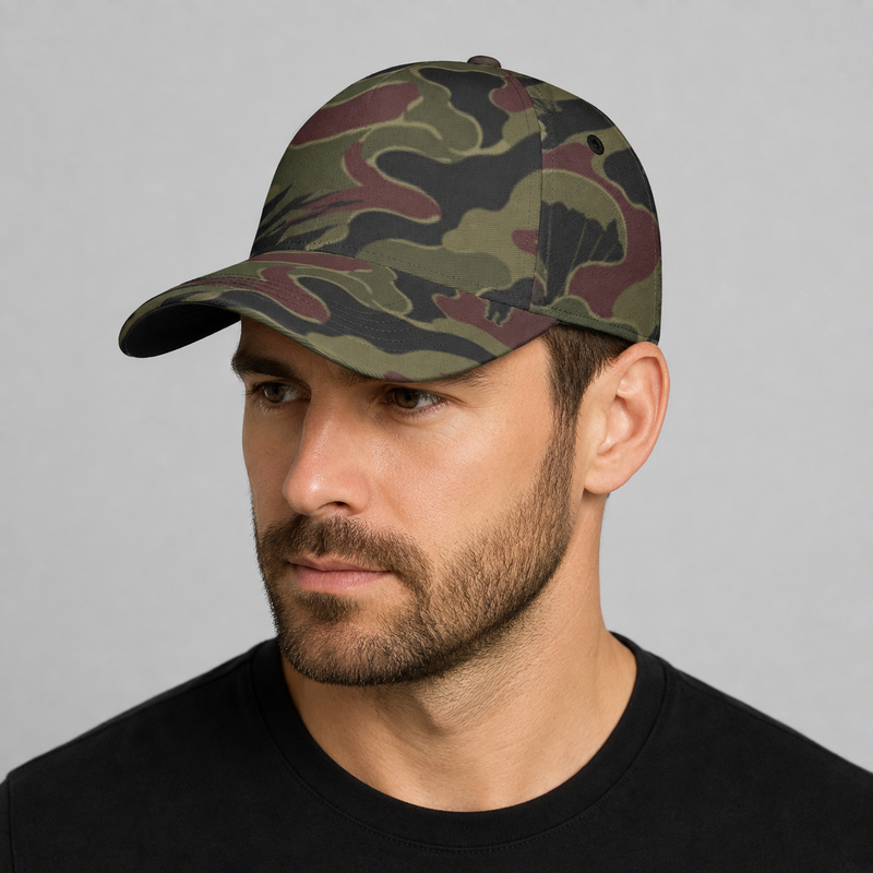 Airborne Maroon Drop CAMO Snapback Ball Cap