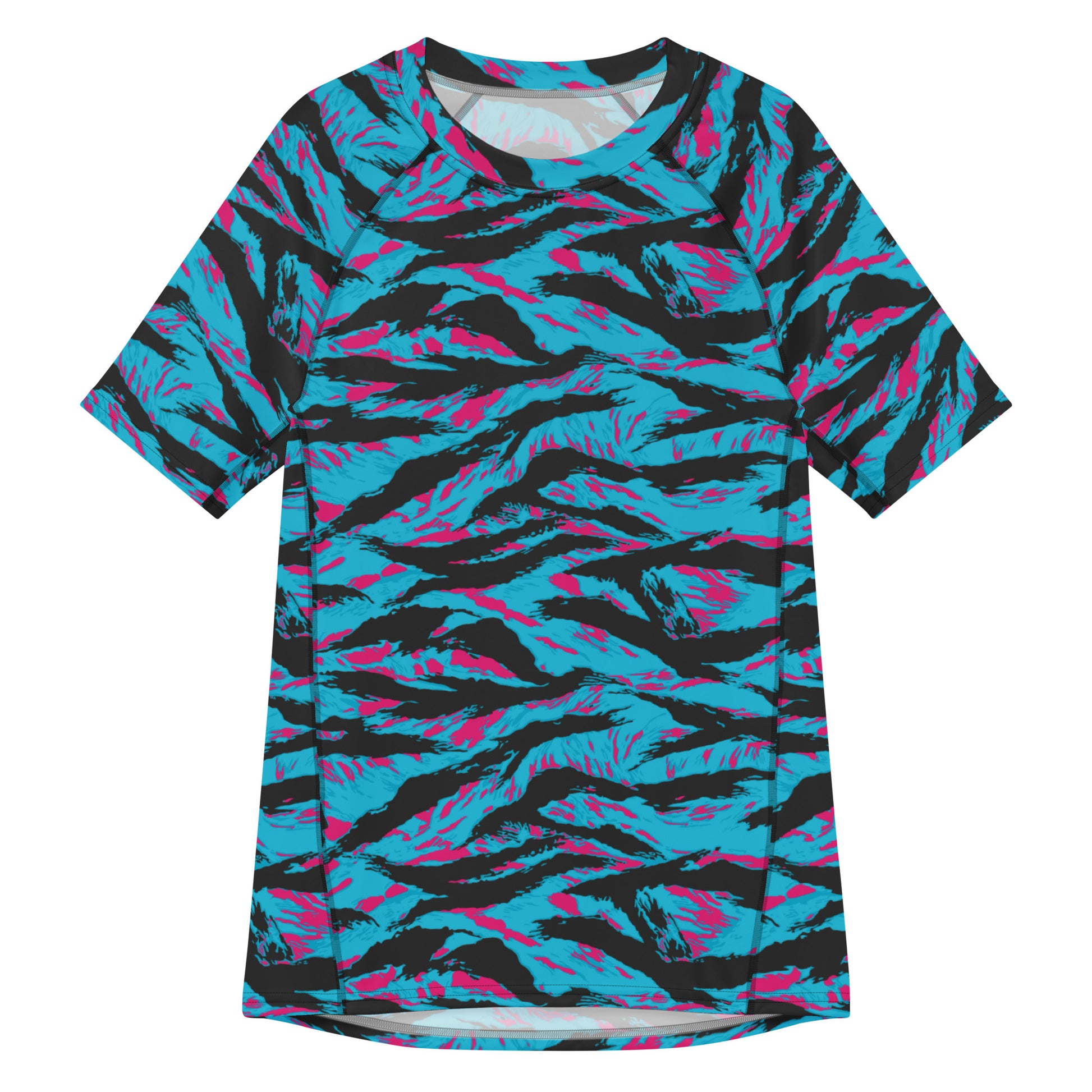 American Miami Vice Tiger Stripe CAMO Mens Short-Sleeve Rash Guard - 2XS