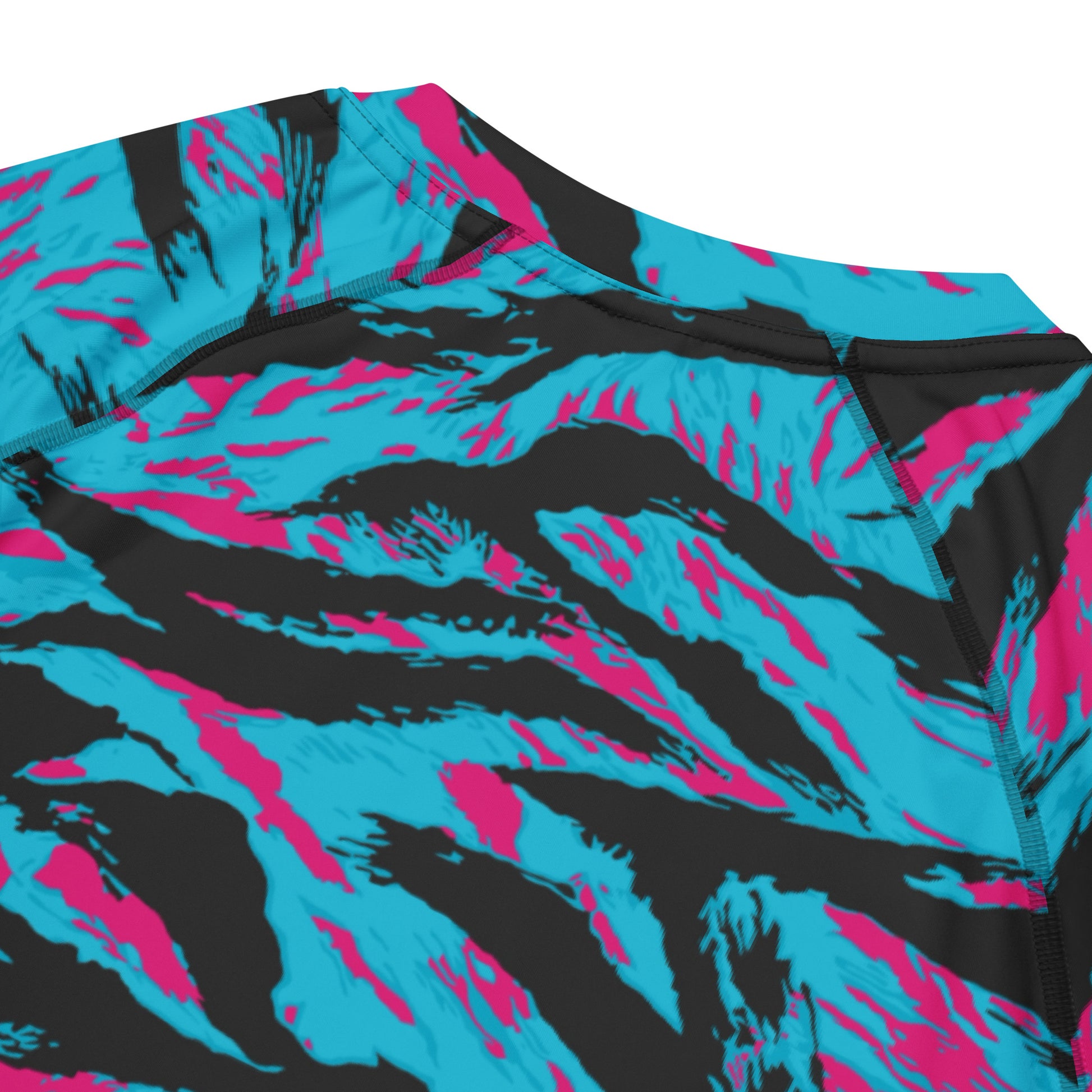 American Miami Vice Tiger Stripe CAMO Mens Short-Sleeve Rash Guard
