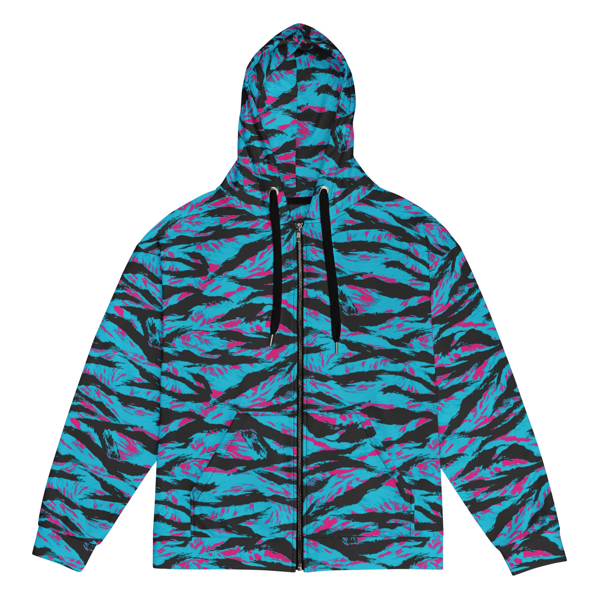 American Miami Vice Tiger Stripe CAMO Unisex Zip Hoodie - 2XS