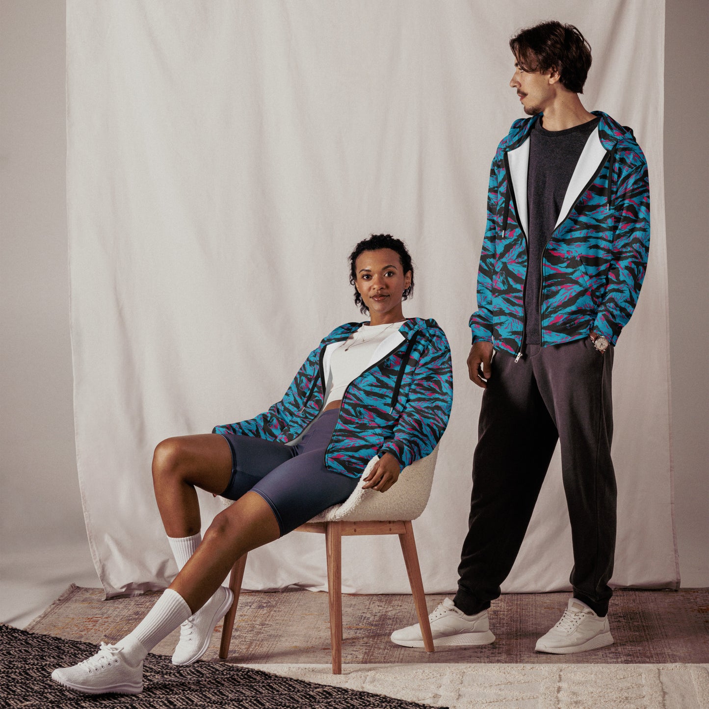 American Miami Vice Tiger Stripe CAMO Unisex Zip Hoodie