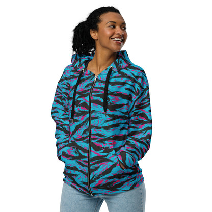 American Miami Vice Tiger Stripe CAMO Unisex Zip Hoodie
