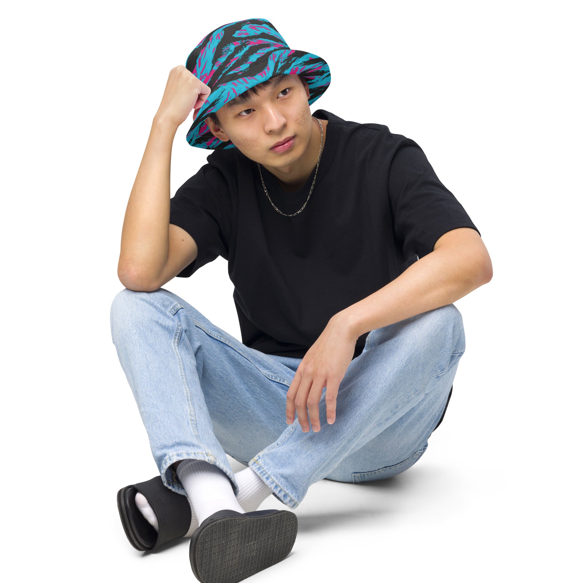 American Miami Vice Tiger Stripe CAMO Reversible Bucket Hat
